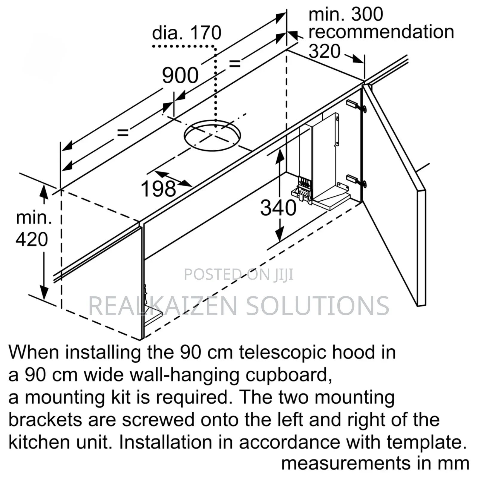 BOSCH |Series 4 Metallic Telescopic Kitchen Cooker Hood 90cm