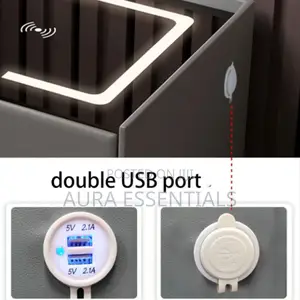 Smart LED Nightstand With 2 Drawers