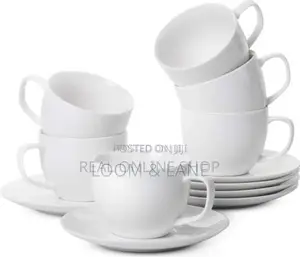 White Tea Cups and Saucers(12pcs)