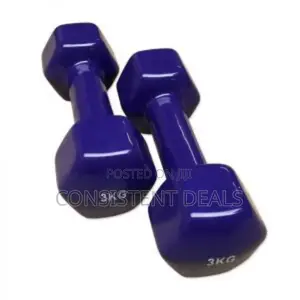 Pair of 3kg Cast Iron Vinyl Coated Dumbells