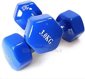 3kg Pair of Vinyl Coated Cast Iron Dumbbells