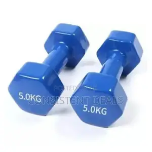 5kg Pair of Vinyl Coated Fixed Weight Dumbbells