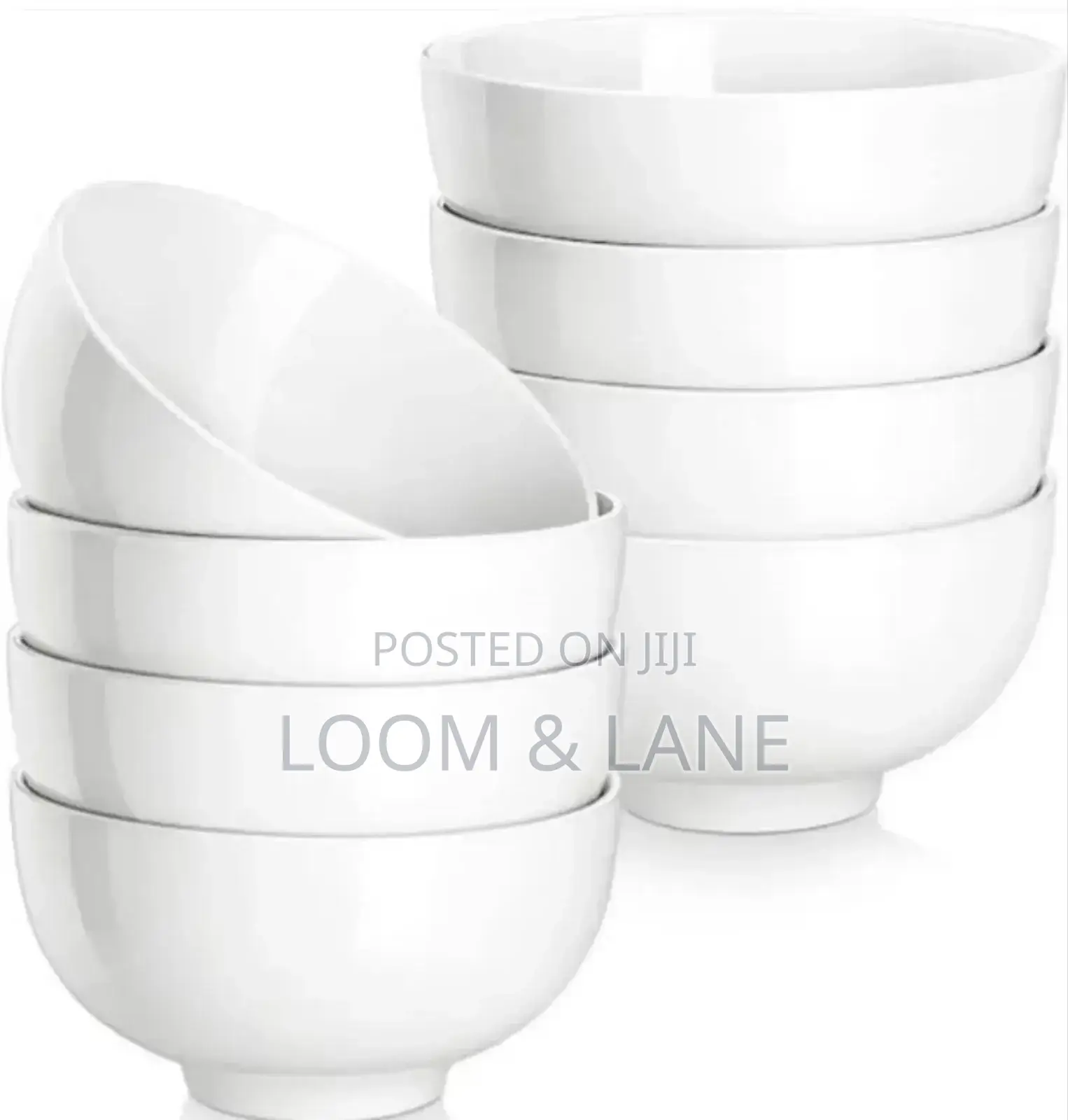 Large White Ceramic Soup Bowls(6pcs)