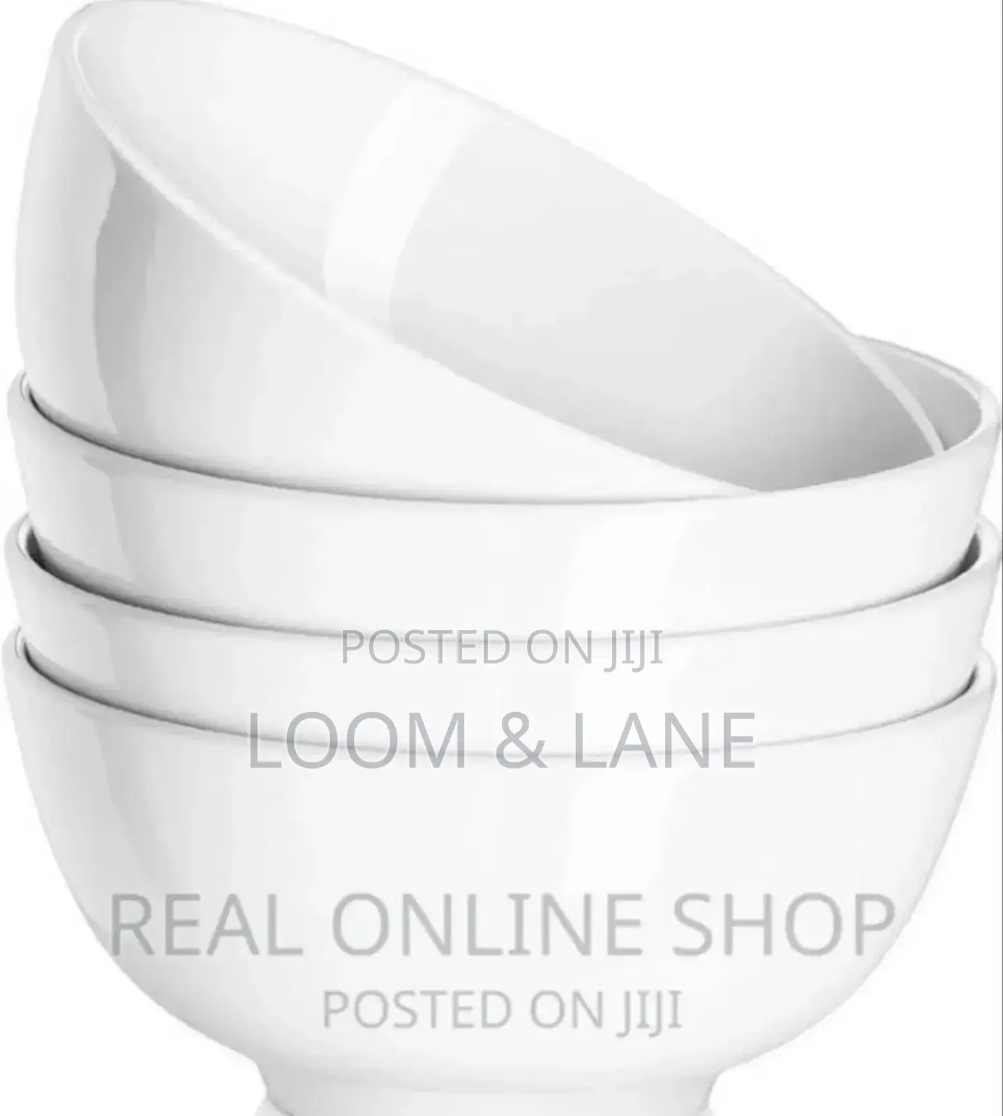 Large White Ceramic Soup Bowls(6pcs)