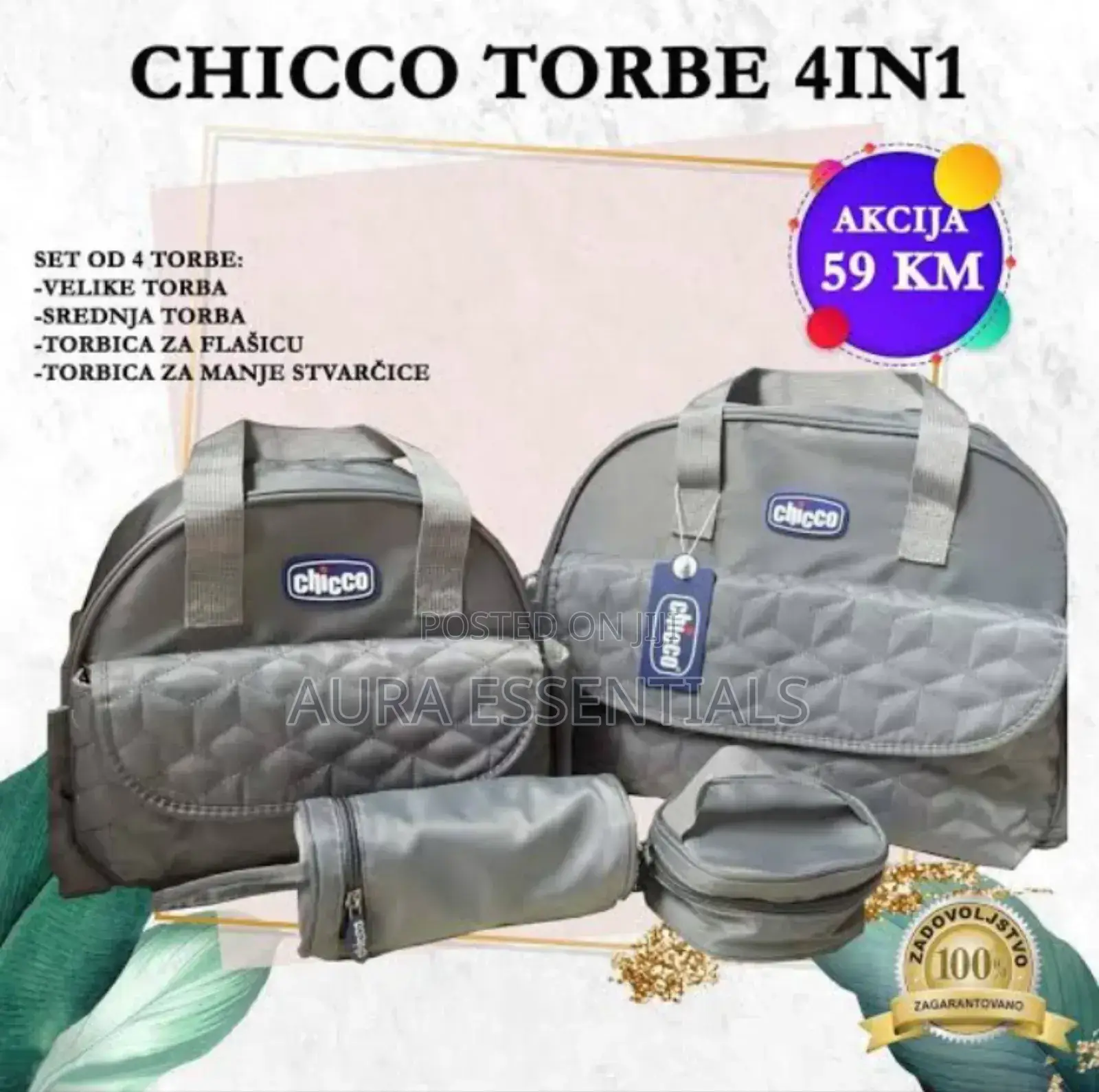5pcs Chicco Baby Diaper Bag
