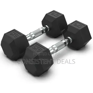 Pair of 5kg Hex Dumbbells