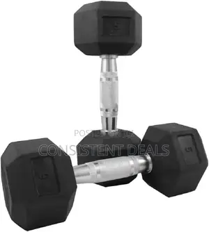 Pair of 5kg Cast Iron Black Dumbells