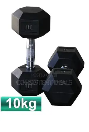 10kg Cast Iron Hex Dumbbells