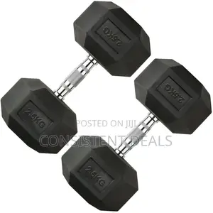Pair of 2.5kg Cast Iron Hex Dumbbells