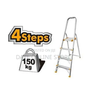 INGCO Aluminium Household Ladder 4 Steps - Silver