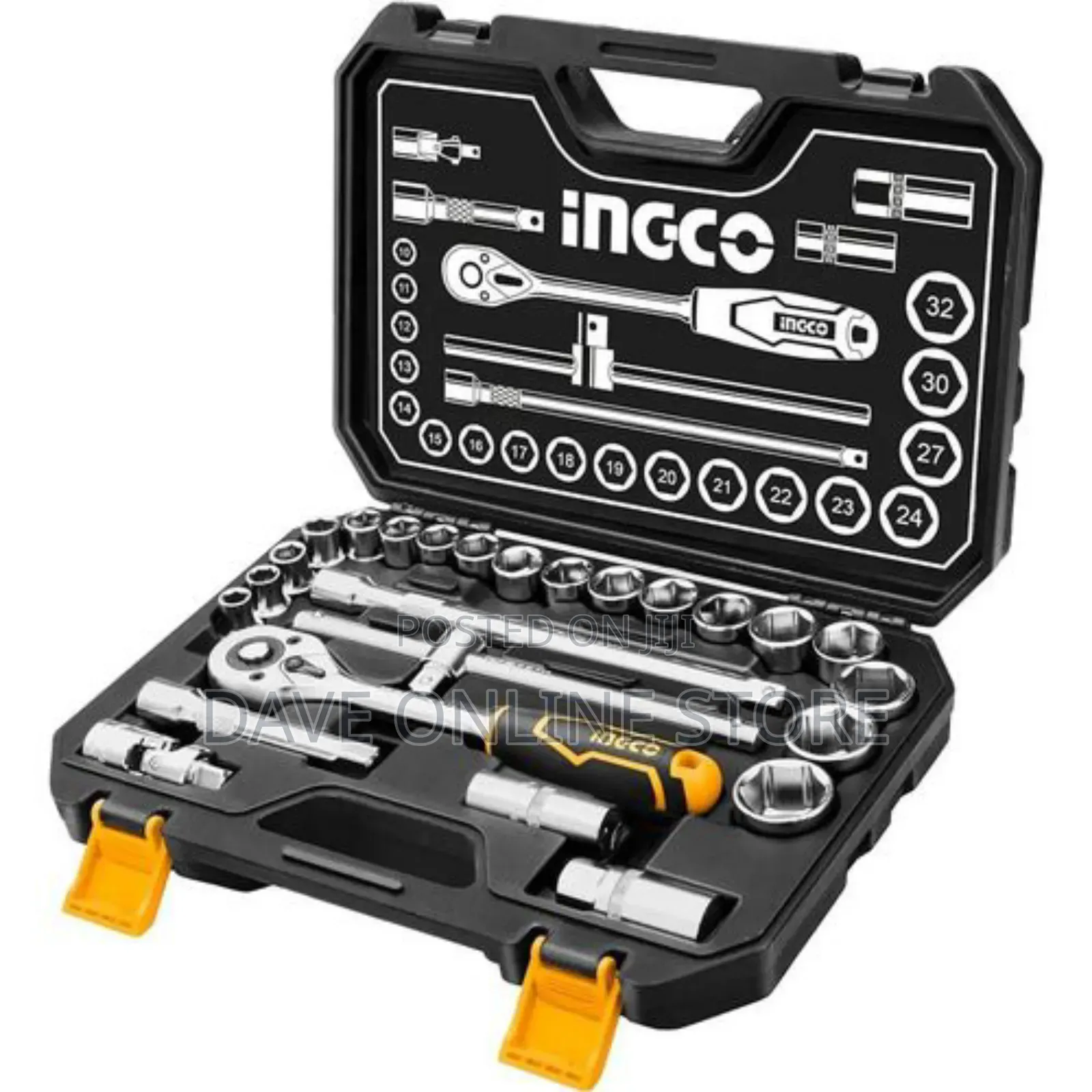 INGCO Socket Set 25pcs 1/2", Tool Kit Tool Kit for Home Use