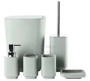 Square Plastic New 6pcs Bathroom Accessory Set