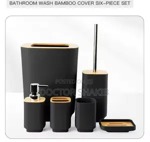 Square Plastic New 6pcs Bathroom Accessory Set