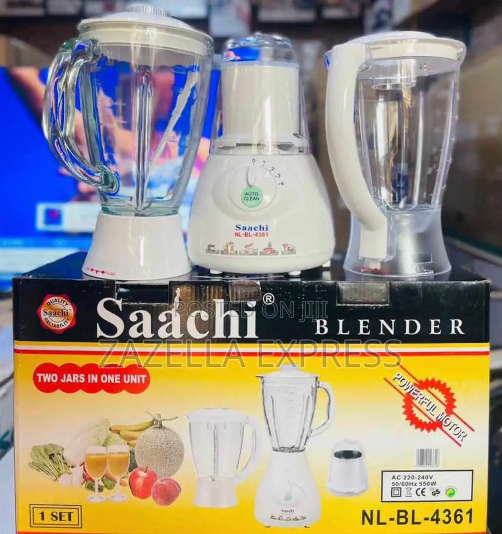 Saach 3 in 1 Blender Double Jar Glass and Plastic