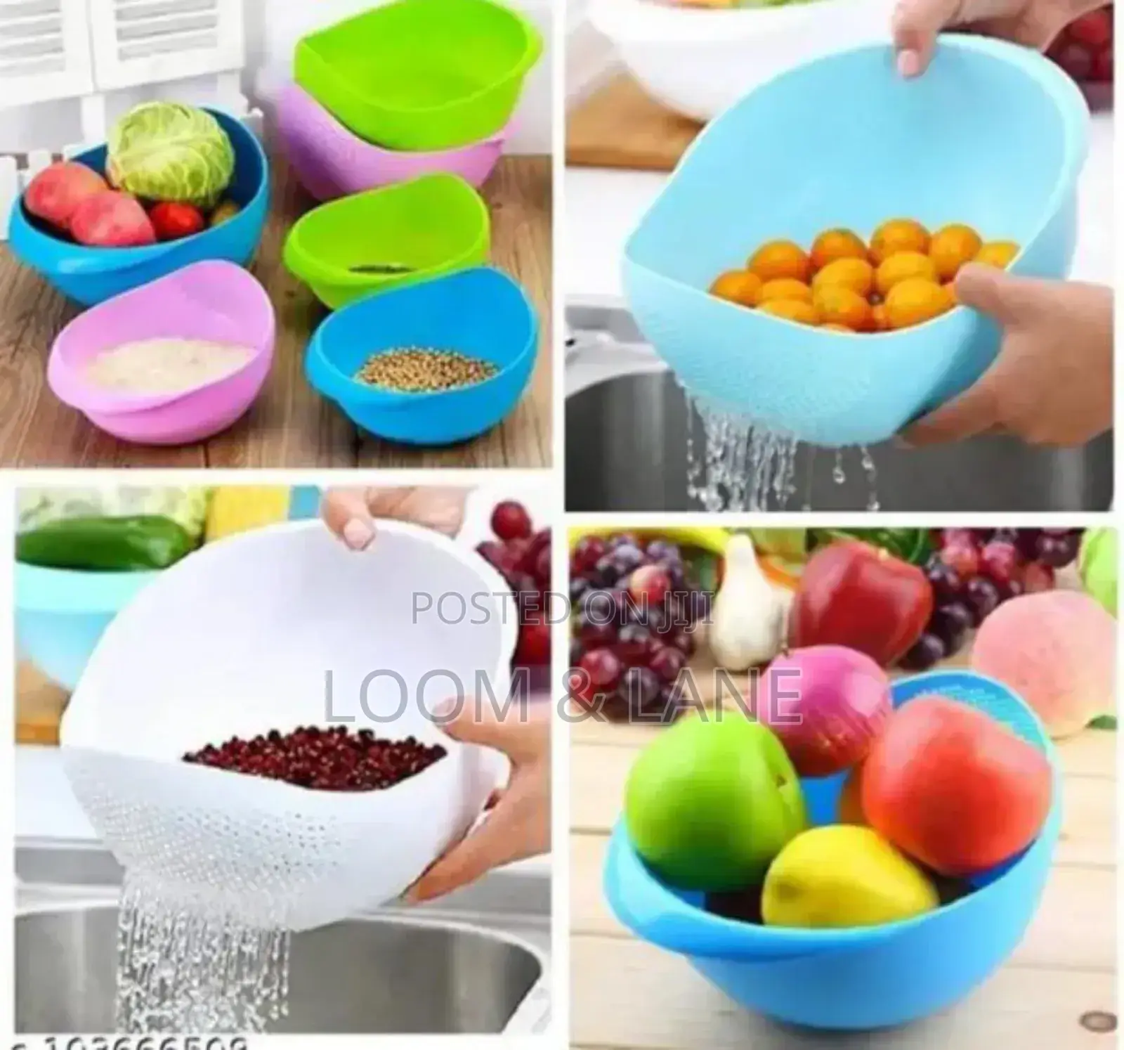 Plastic Rice/Vegetable Washing/Strainer Bowls