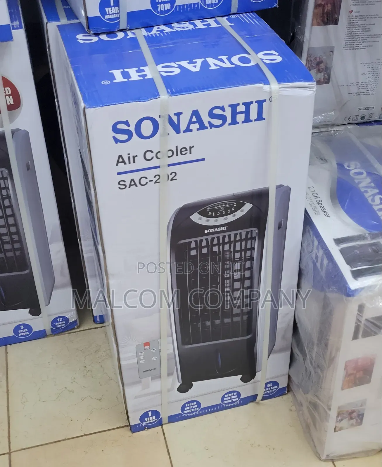 Sonashi Aircooler 7.5L With Remote.