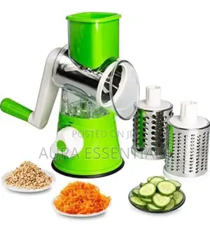 Manual Tabletop Drum Cheese Grater 3 in 1 Rotary Slicer