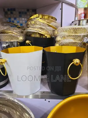 Double Wall Insulated Ice Bucket With Gold Lining