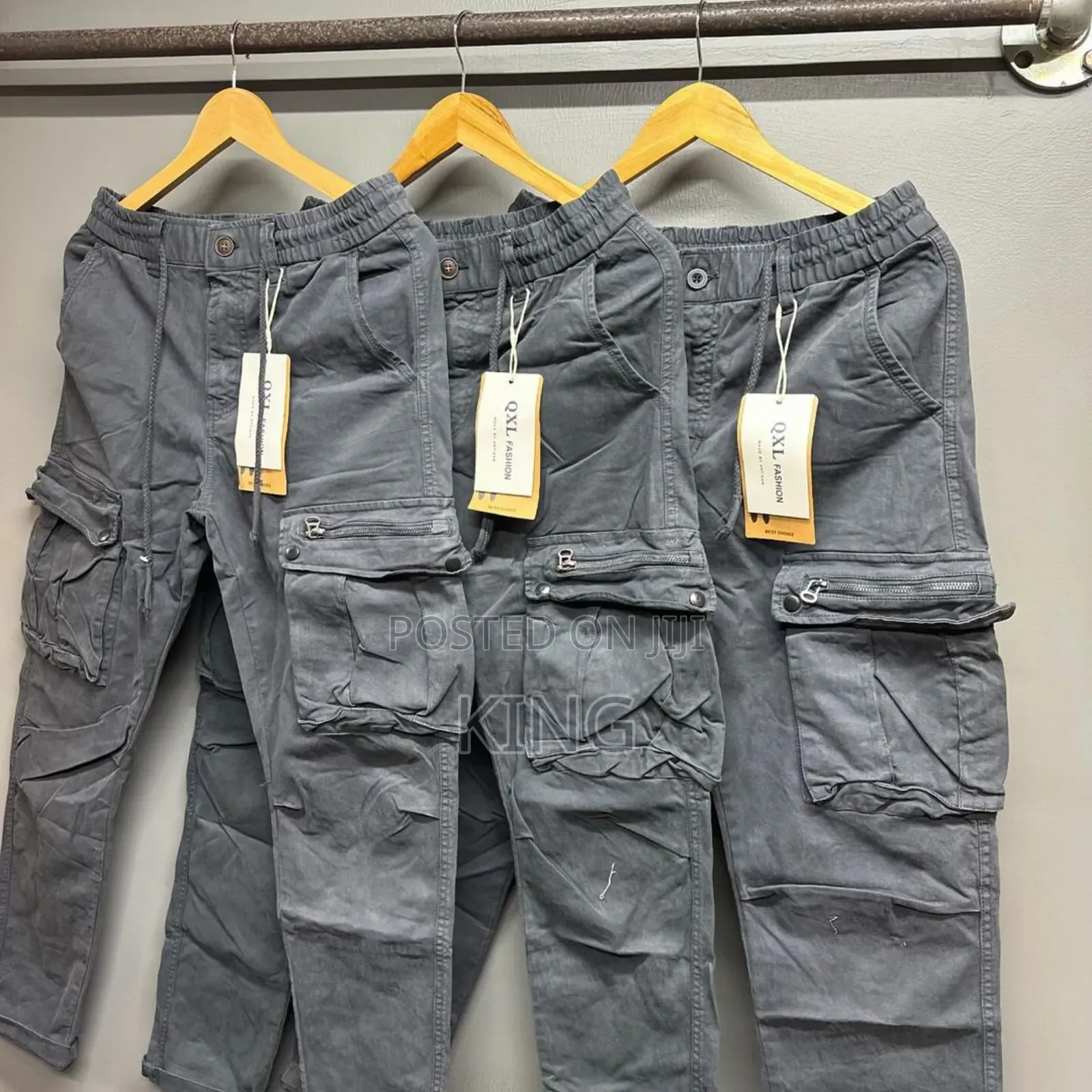 Grey Jeans Cargo Pants