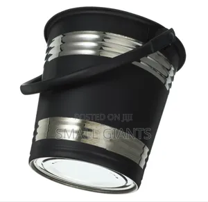 Strong Black Stainless Steel Ice Bucket