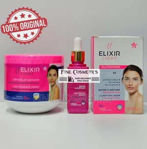 ELIXIR LIGHT | New Skin Whitening SET OF Cream, Serum + Soap