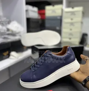 Original Blue/White BOSS Smart Casual Leather Sneakers