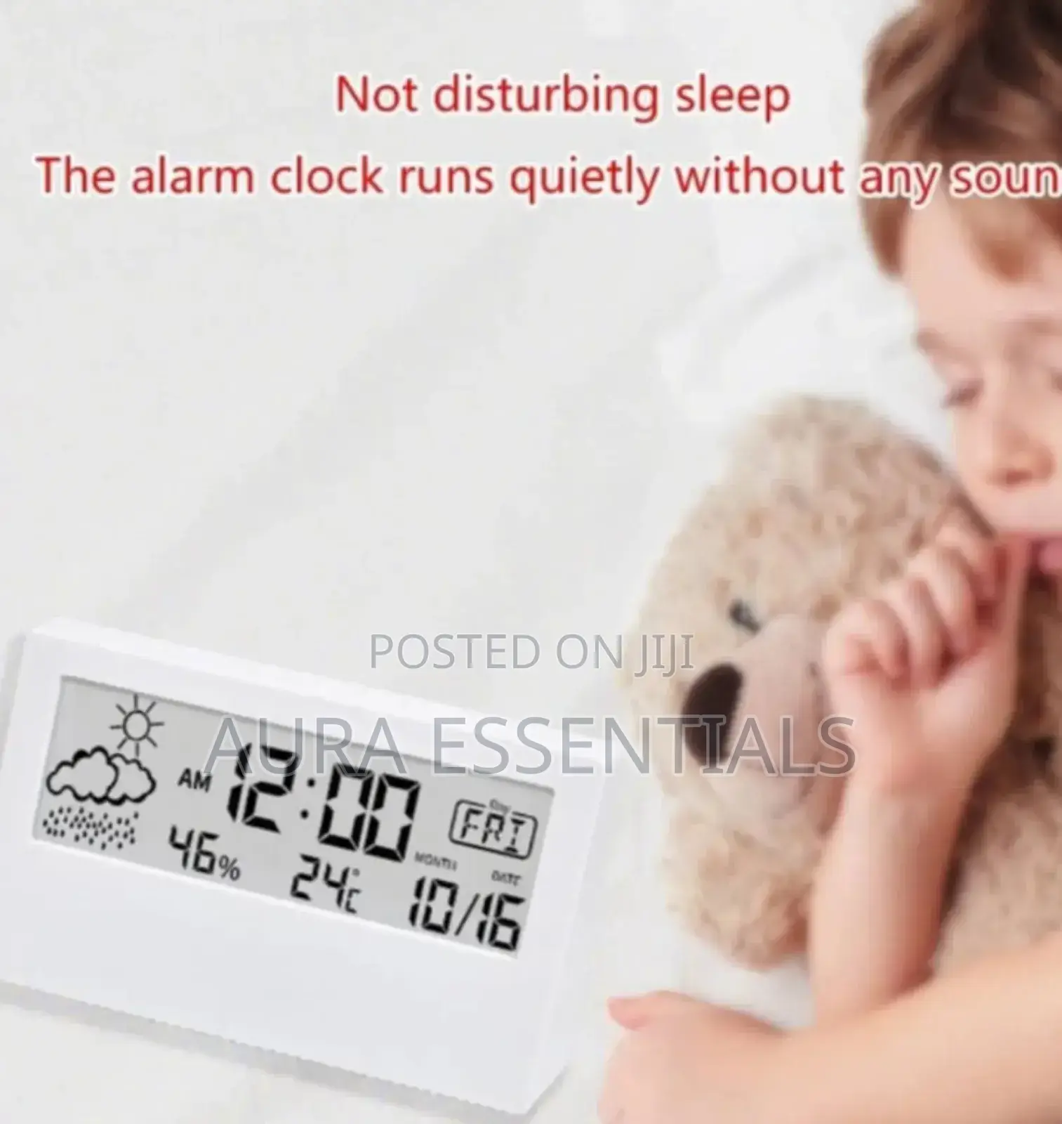 Digital Alarm Clock Transparent Modern Design