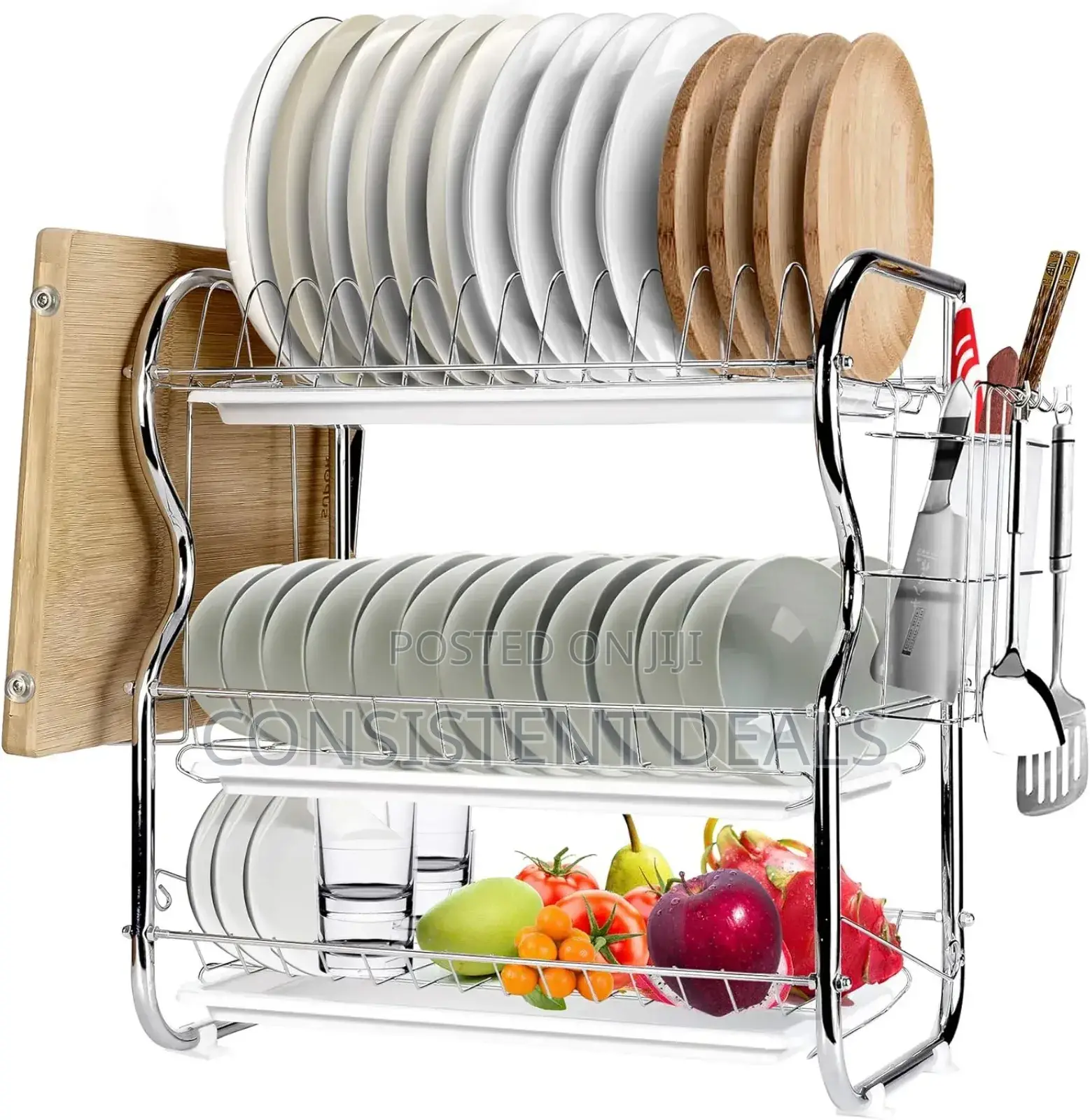 3 Tier Stainless Dish Drying Drained Rack