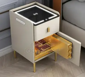 Smart Bedside Cabinet With a Combination Lock Drawer