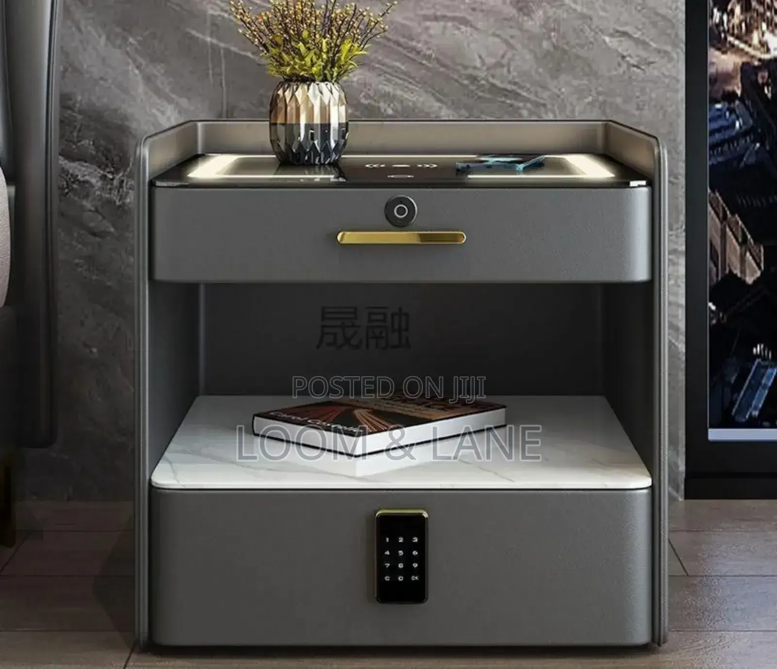Smart Bedside Cabinet With a Combination Lock Drawer