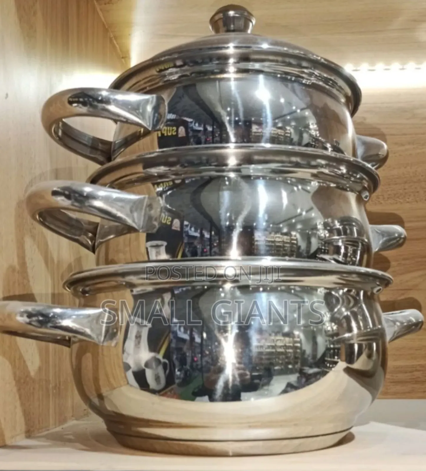 3pcs Round Stainless Steel Cookware