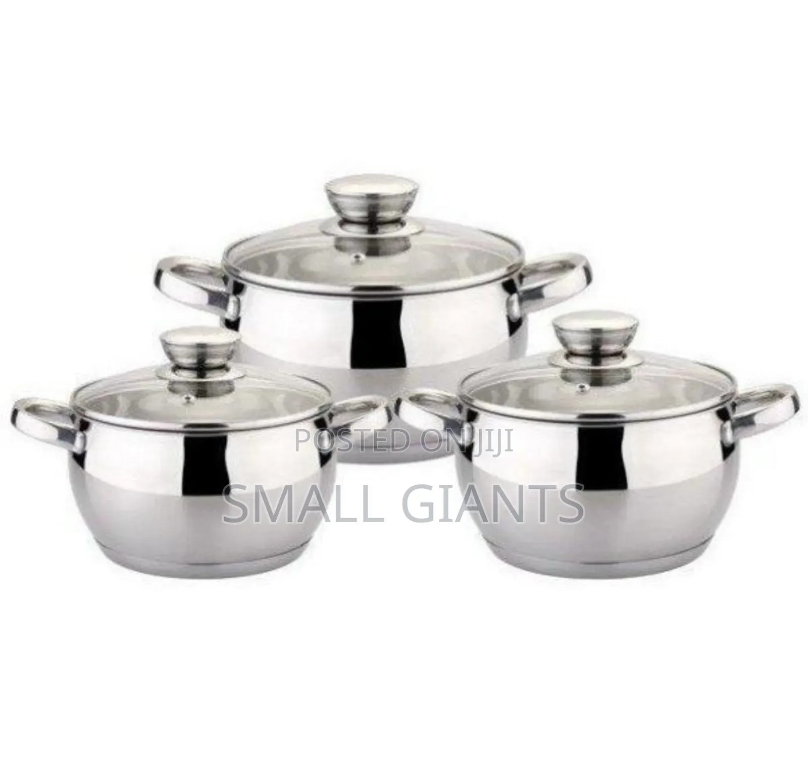 3pcs Round Stainless Steel Cookware