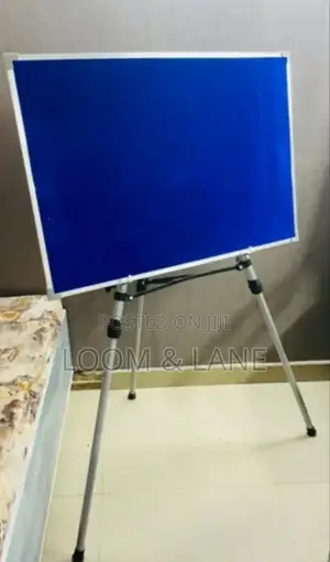 Blue 90cm by 60cm Notice Board With Stand