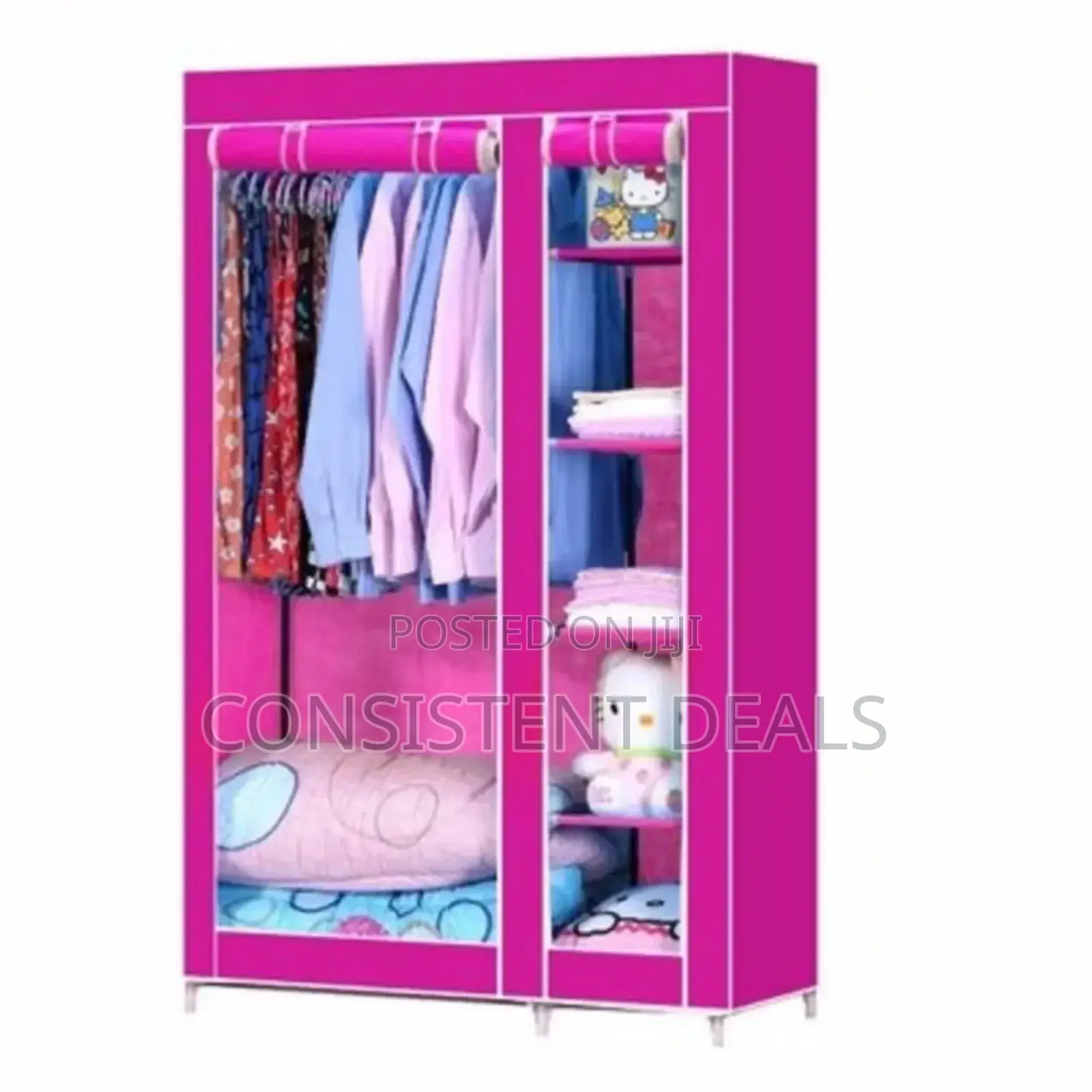 2 Collum Wooden Frame Wardrobe