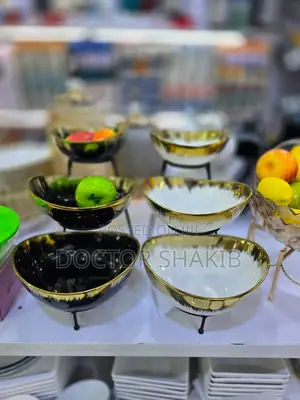 New 3-Tier Bowl Set With Metal Rack