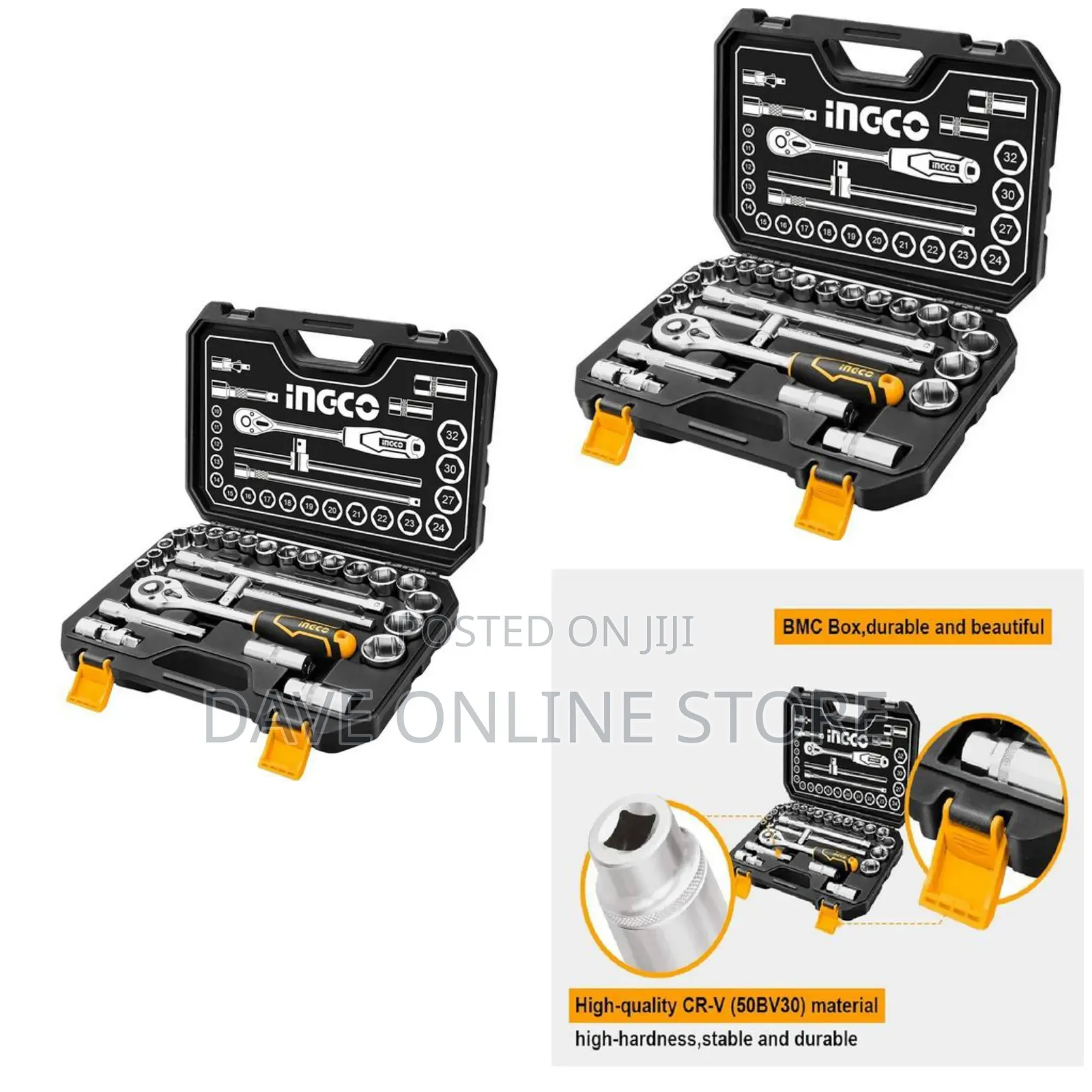 INGCO Socket Set 25pcs 1/2", Tool Kit Tool Kit for Home Use