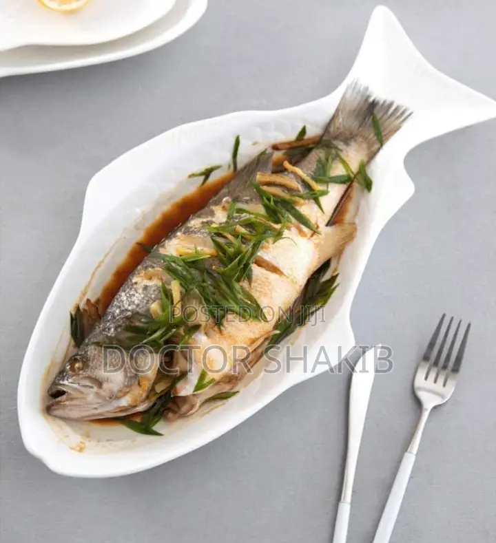 New 11'' Fish-Shaped Dinner Platter-White