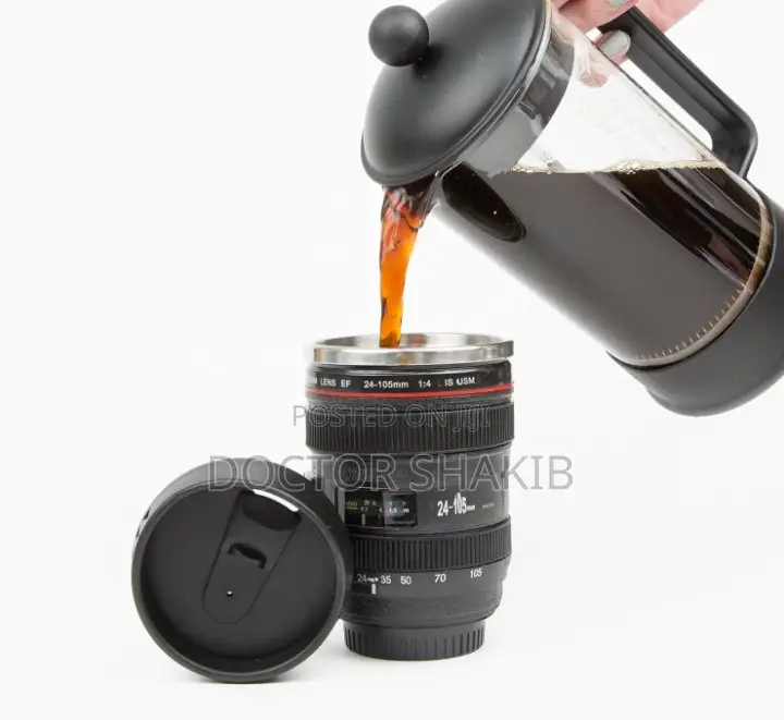 Black Sipper Camera Lens Coffee Mug