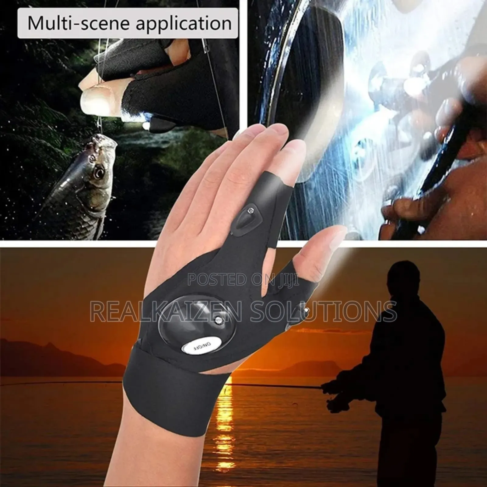 Luminous Waterproof Fingerless Glove With LED Flashlight