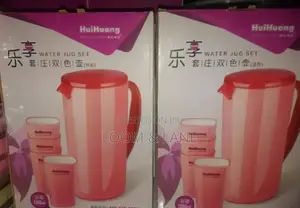 Plastic Water Jug Cups Set