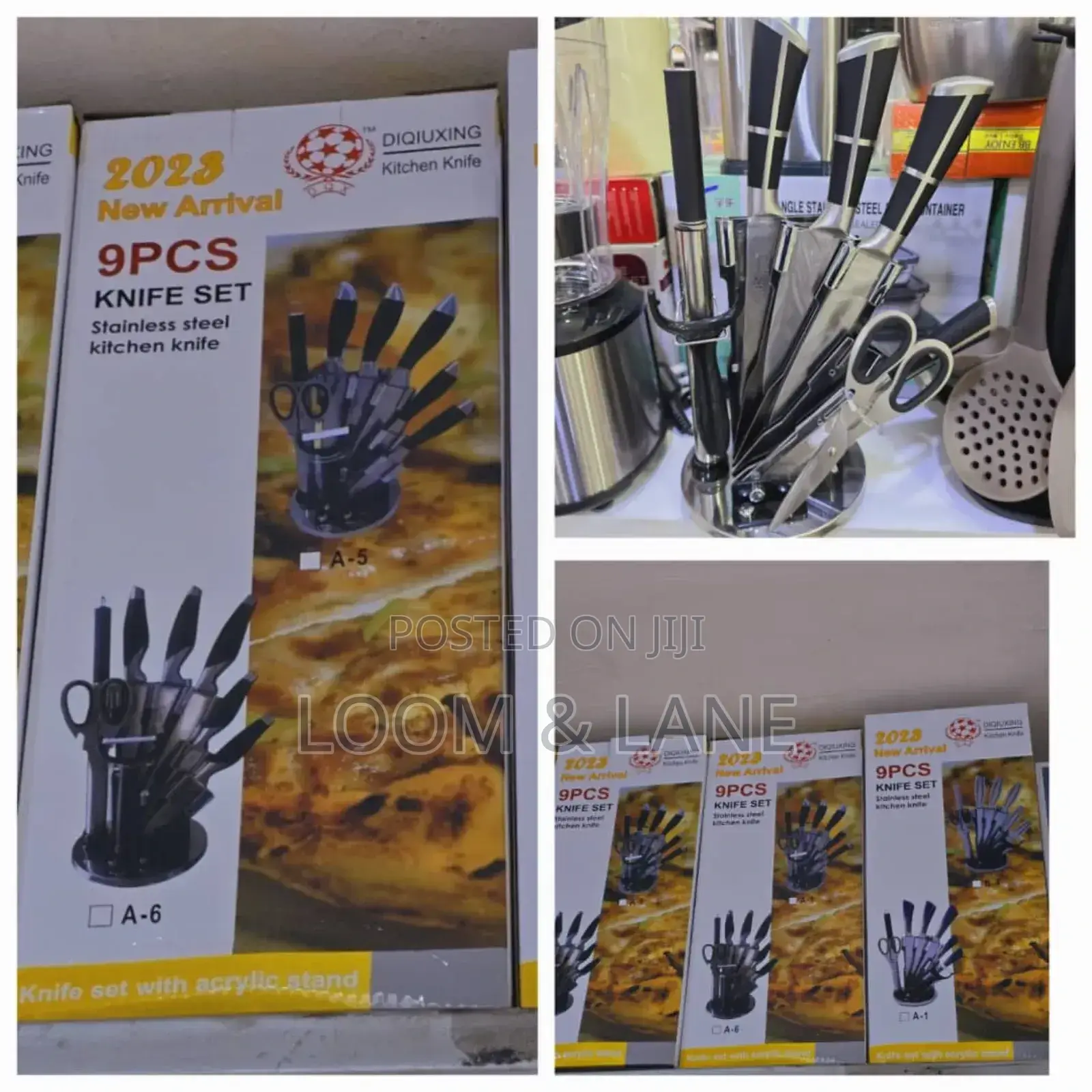 9pcs Stainless Steel Kitchen Knife Set