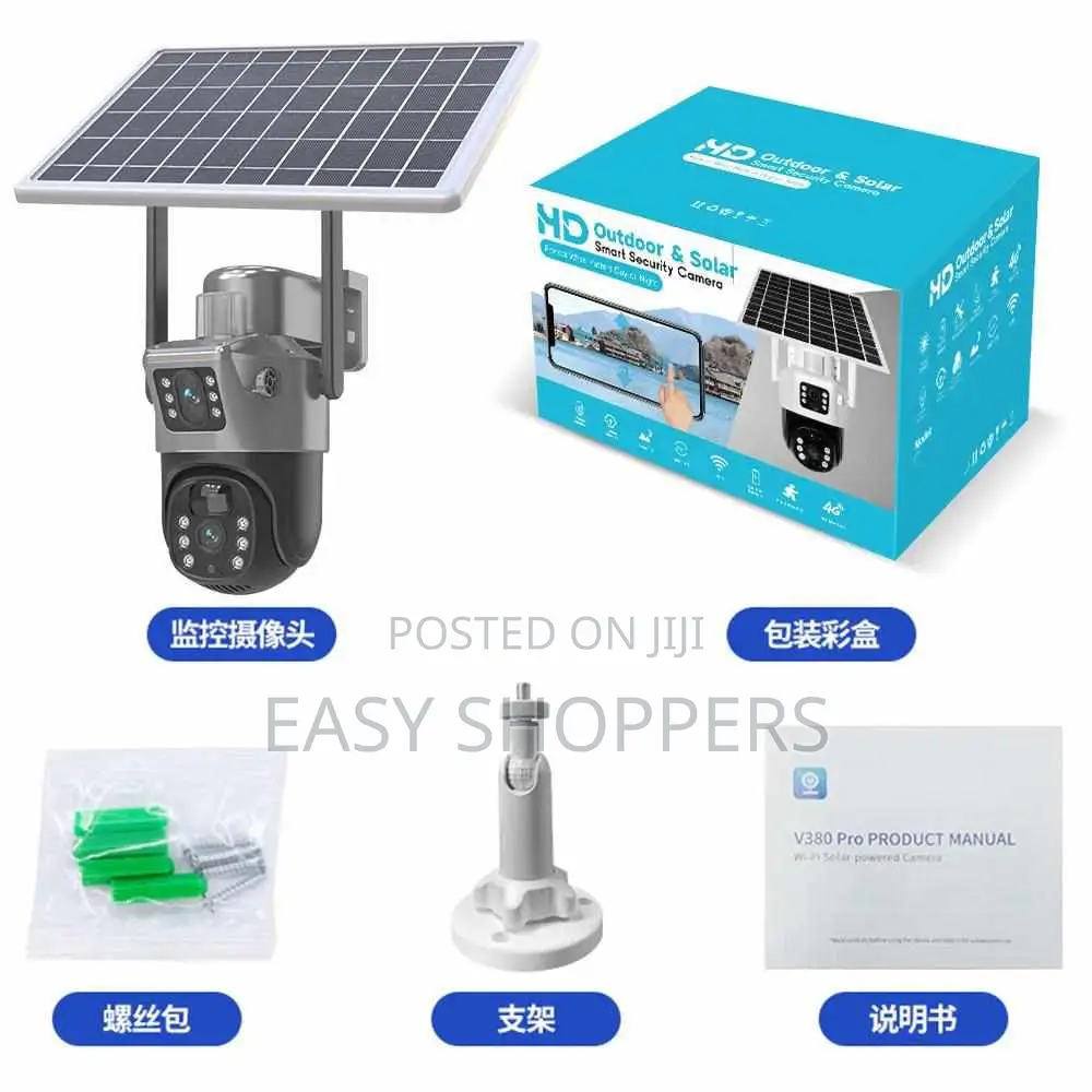 Solar Camera Dual Lens 360°Camera 8MP CCTV Outdoor Security