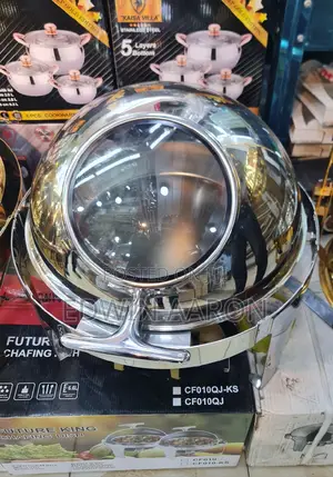 Round Chafing Dish With Mirror /Silver