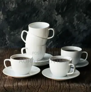 Porcelain Tea Cups and Saucers Set