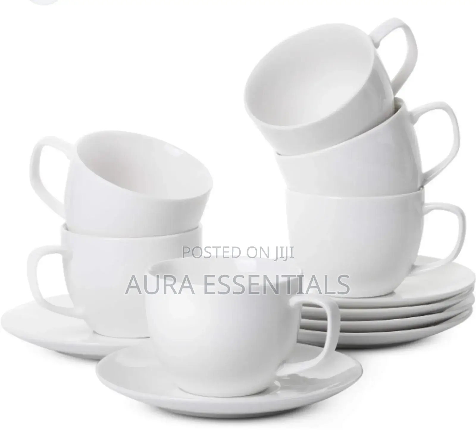 Porcelain Tea Cups and Saucers Set