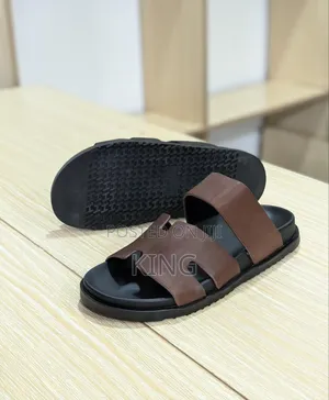Hermes Brown Leather Chypre Sandals