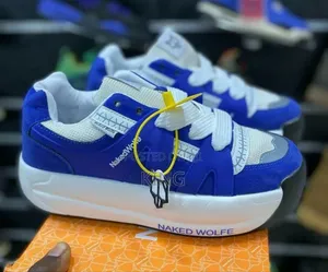 Naked Wolfe Slider Sneakers. White,Blue
