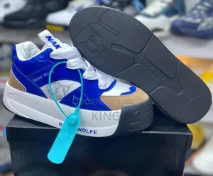 Naked Wolfe Slider Sneakers. Blue, White