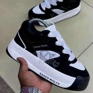 Naked Wolfe Slider Black Sneakers. Black White