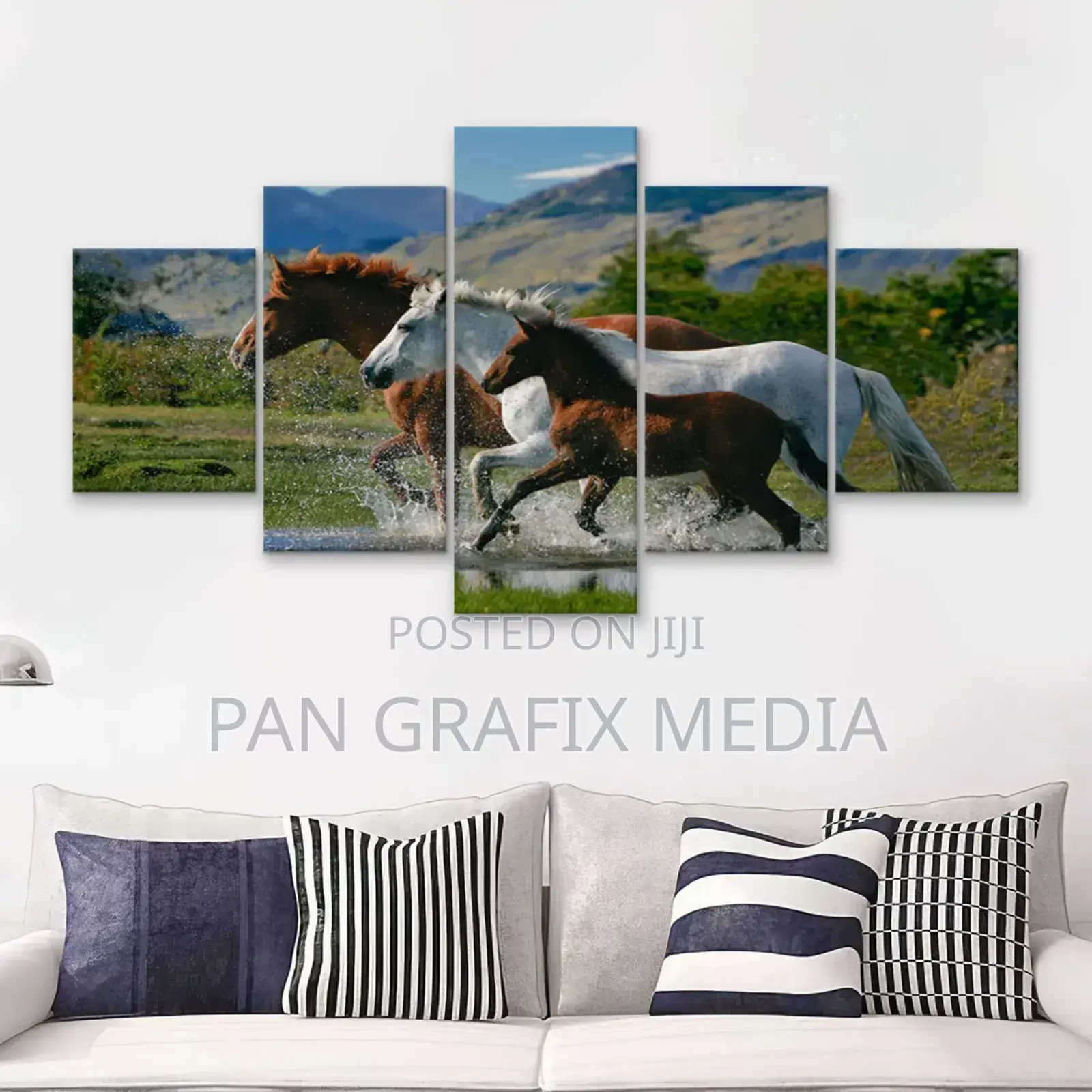 5panel Printed Canvas Pieces ( Wall Decor Hangings)